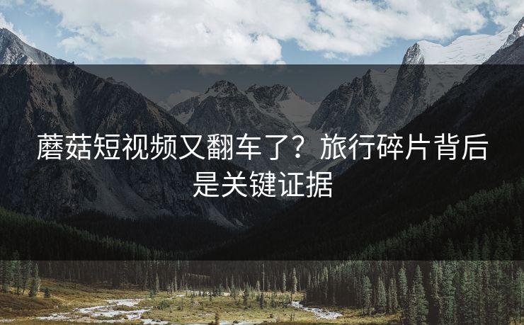 蘑菇短视频又翻车了？旅行碎片背后是关键证据
