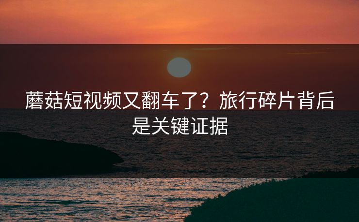 蘑菇短视频又翻车了？旅行碎片背后是关键证据