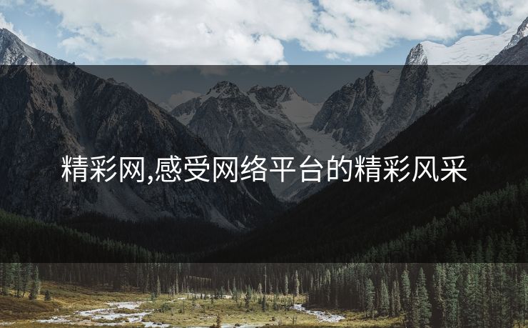 精彩网,感受网络平台的精彩风采